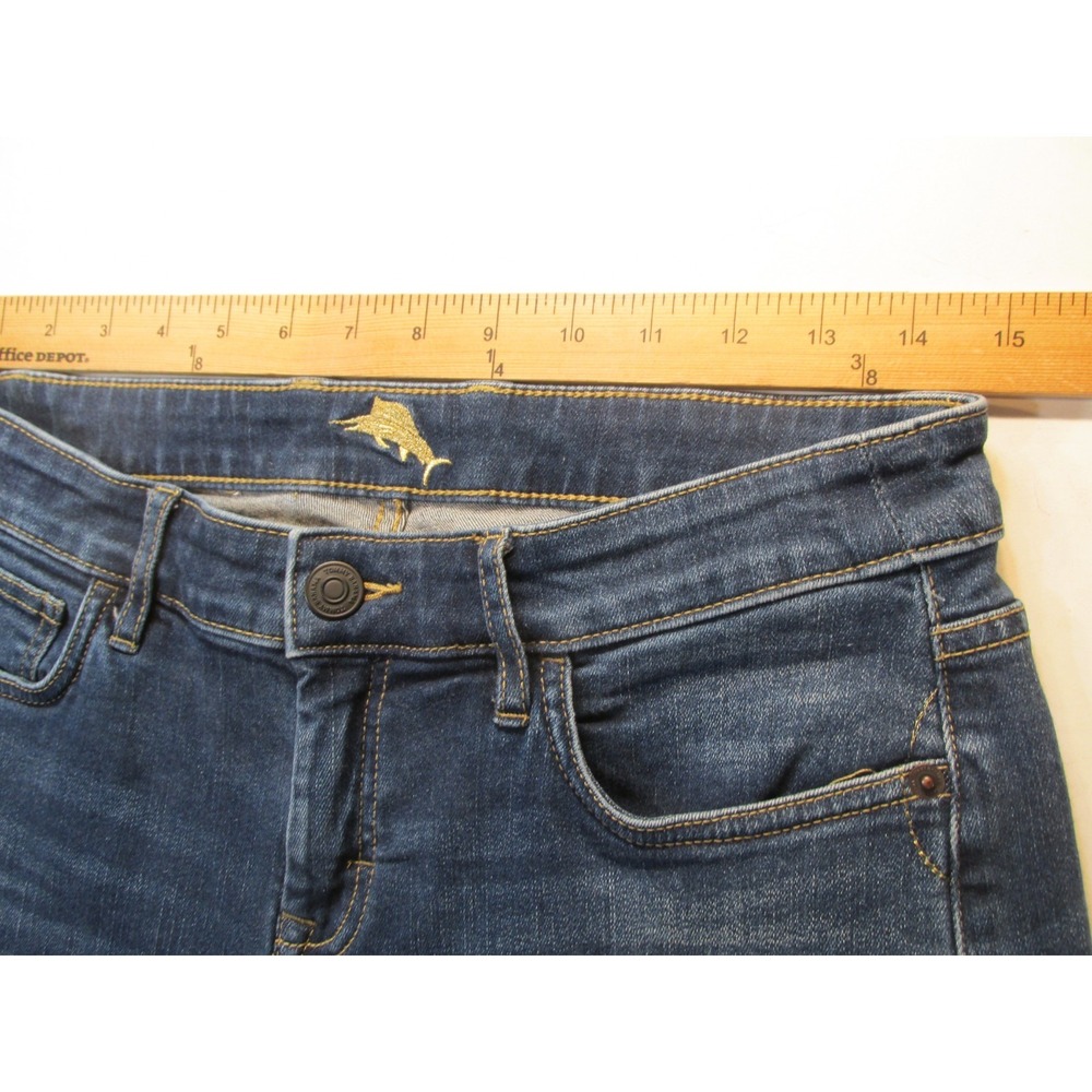 Tommy Bahama Slim Boyfriend Jeans Womens 29x29 Blue Denim Stretch Mid Rise Ankle - Picture 12 of 16